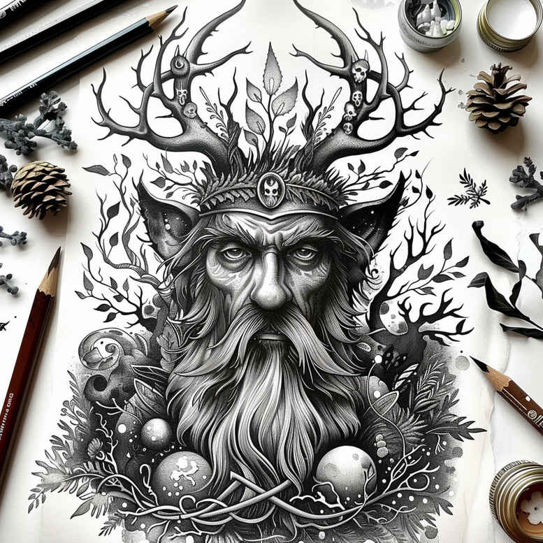 slowianskie-symbole-wody-surrealism-imaginative-for-back – tattoo design ideas free ai generated – Gallery: slavic-mythology-inkby-ai