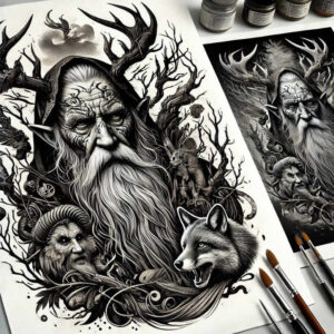 slowianskie-symbole-ognia-surrealism-metaphysical-for-lower-chest – tattoo design ideas free ai generated – Gallery: slavic-mythology-inkby-ai