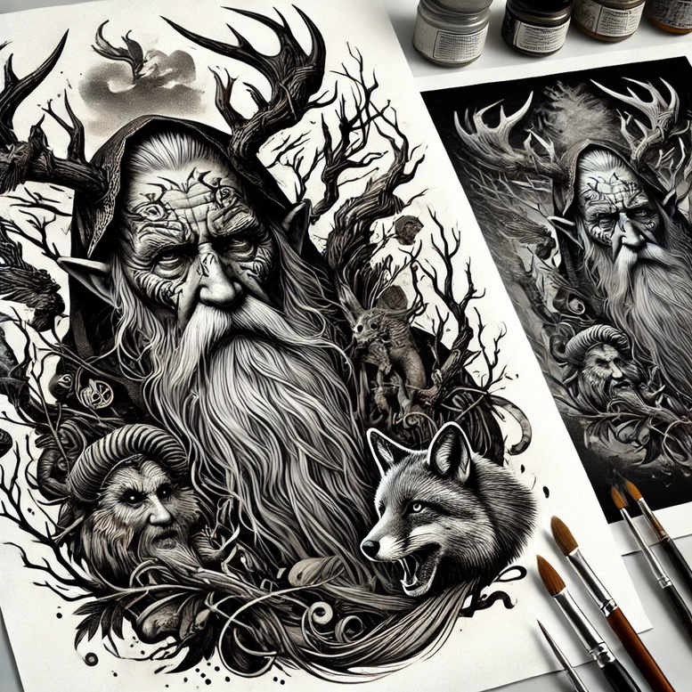 slowianskie-symbole-ognia-surrealism-metaphysical-for-lower-chest – tattoo design ideas free ai generated – Gallery: slavic-mythology-inkby-ai