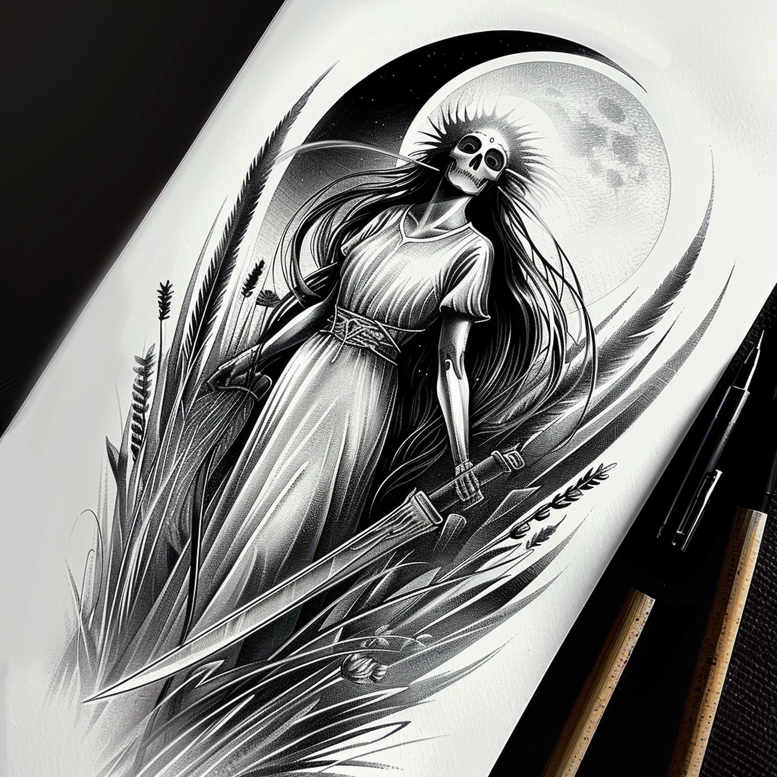slowianskie-potwory-realism-glowing-edges-for-upper-arm – tattoo design ideas free ai generated – Gallery: slavic-mythology-inkby-ai