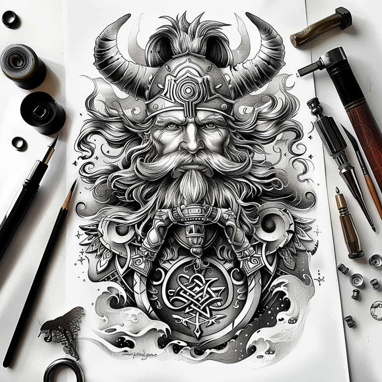 slowianska-magia-surrealism-ethereal-glow-for-scapula – tattoo design ideas free ai generated – Gallery: slavic-mythology-inkby-ai