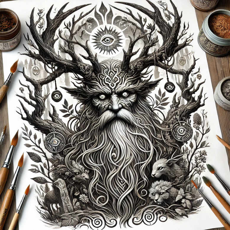 slowianskie-moce-realism-smooth-blackwork-for-biceps – tattoo design ideas free ai generated – Gallery: slavic-mythology-inkby-ai