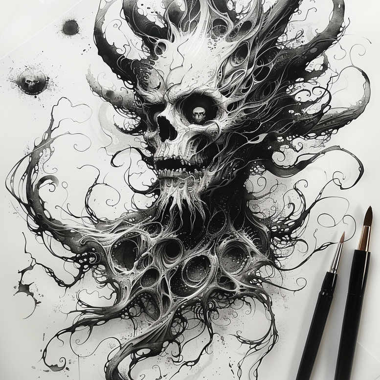 slowianskie-legendy-neotraditional-fine-detail-for-shin – tattoo design ideas free ai generated – Gallery: slavic-mythology-inkby-ai