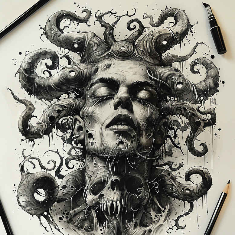 slowianskie-lasy-neotraditional-sharp-contrast-for-arm – tattoo design ideas free ai generated – Gallery: slavic-mythology-inkby-ai