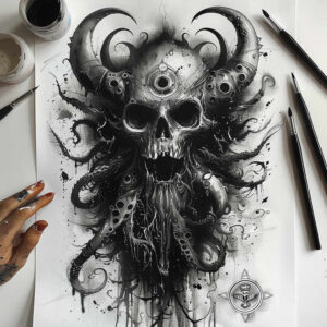 slowianskie-symbole-surrealism-whimsical-for-spine – tattoo design ideas free ai generated – Gallery: slavic-mythology-inkby-ai