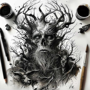 slowianskie-wierzenia-realism-soft-highlights-for-lower-leg – tattoo design ideas free ai generated – Gallery: slavic-mythology-inkby-ai