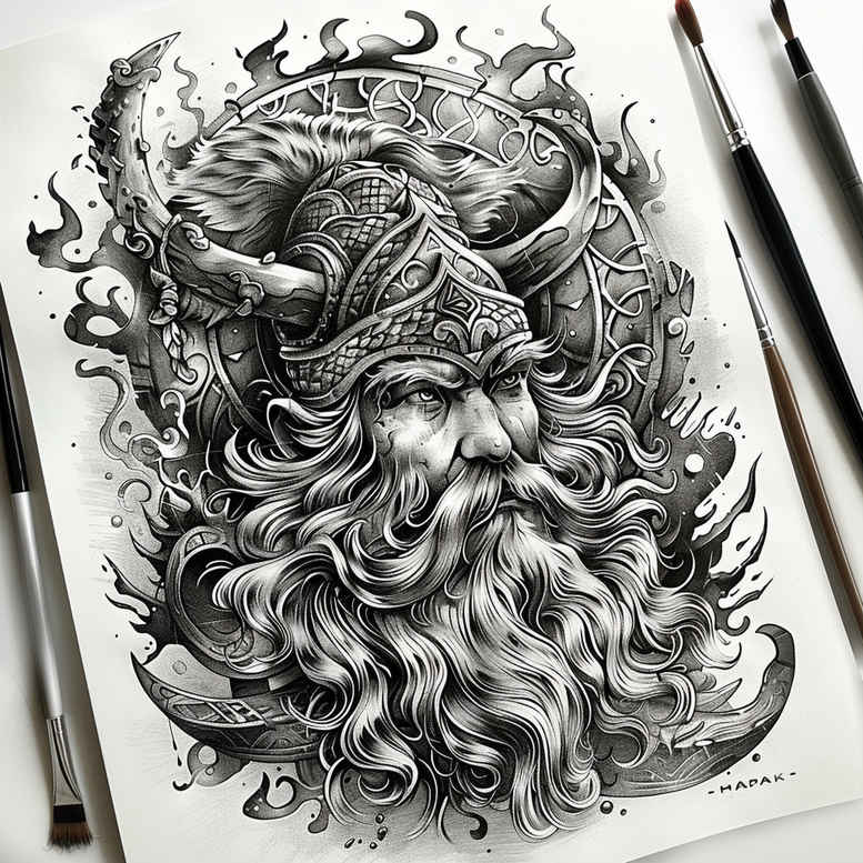 slowianskie-moce-surrealism-symbolic-for-back – tattoo design ideas free ai generated – Gallery: slavic-mythology-inkby-ai