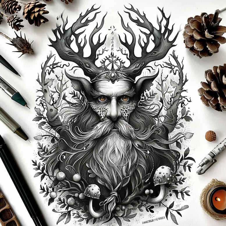 slowianskie-wzory-ornamentalne-neotraditional-rich-shading-for-elbow – tattoo design ideas free ai generated – Gallery: slavic-mythology-inkby-ai