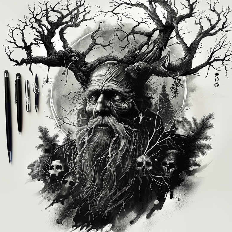 slowianska-magia-neotraditional-refined-lines-for-toe – tattoo design ideas free ai generated – Gallery: slavic-mythology-inkby-ai