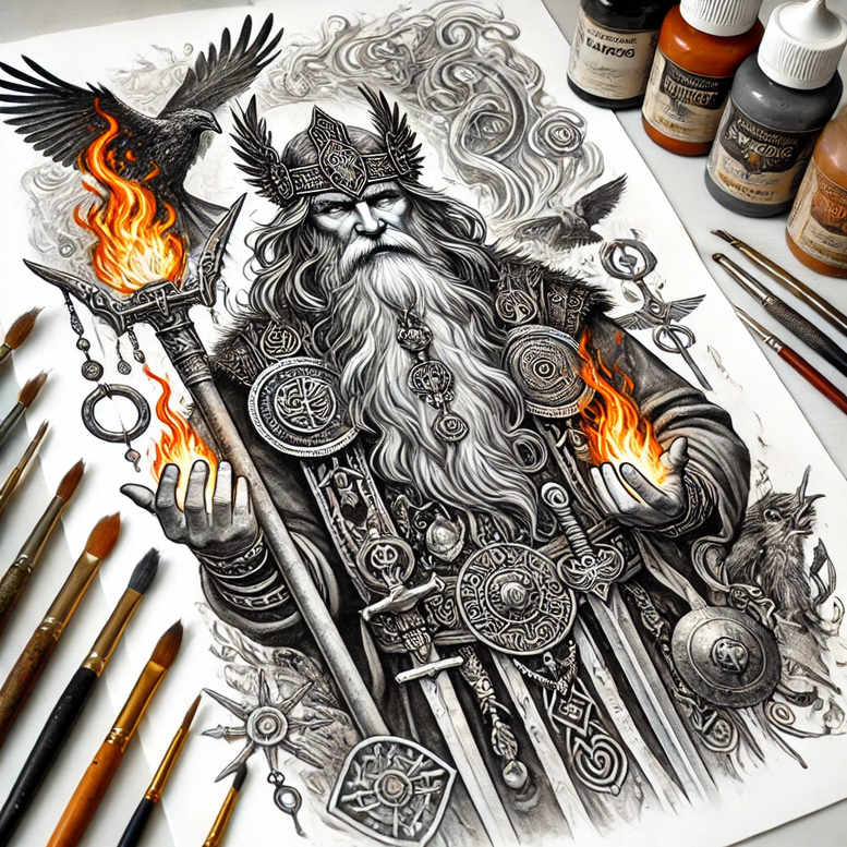 slowianskie-motywy-neotraditional-refined-lines-for-abdomen – tattoo design ideas free ai generated – Gallery: slavic-mythology-inkby-ai