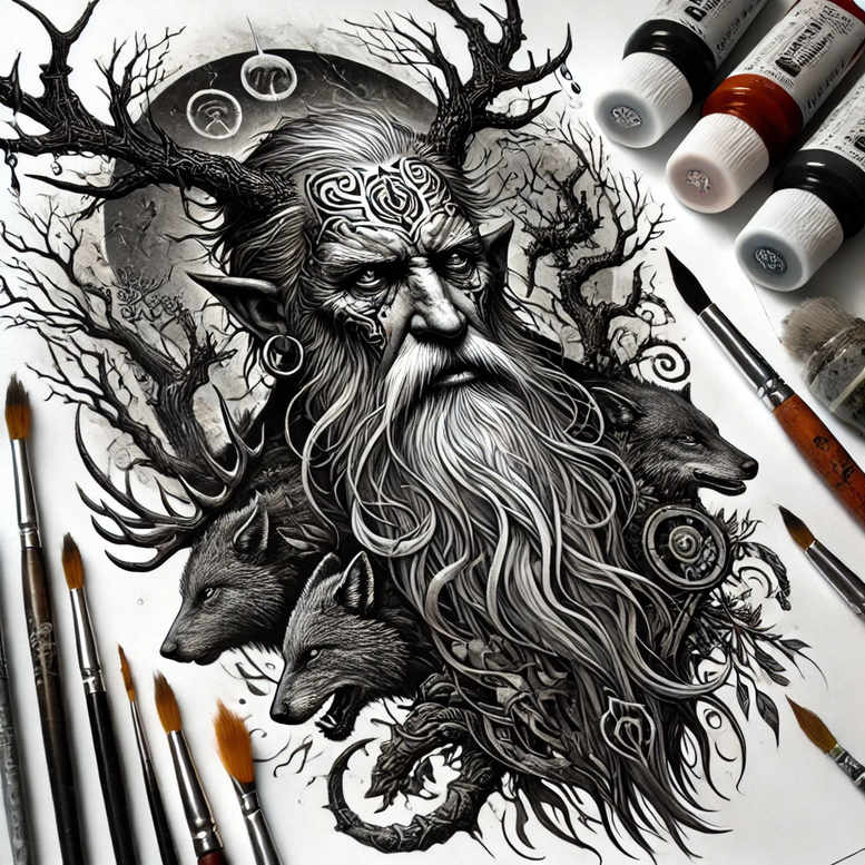 slowianskie-wzory-ornamentalne-realism-realistic-contrast-for-elbow – tattoo design ideas free ai generated – Gallery: slavic-mythology-inkby-ai