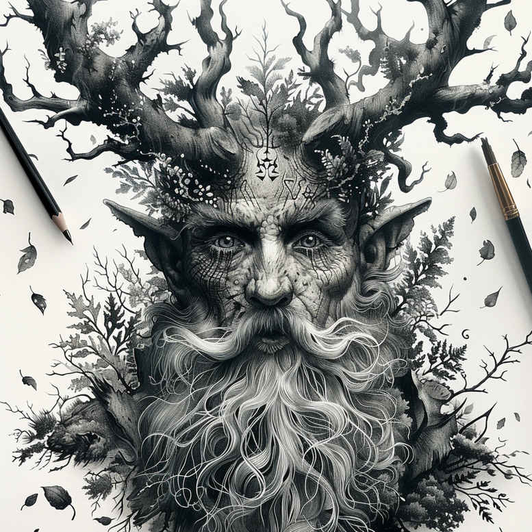 slowianskie-duchy-realism-natural-finish-for-knee – tattoo design ideas free ai generated – Gallery: slavic-mythology-inkby-ai