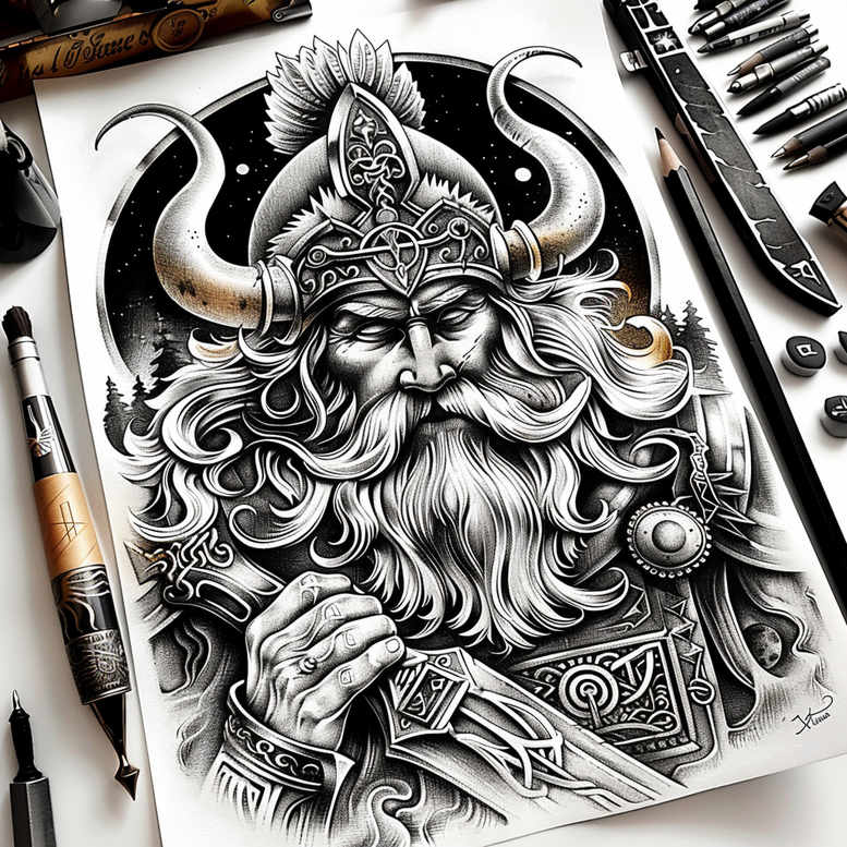 slowianskie-symbole-mocy-realism-studio-quality-for-forearm – tattoo design ideas free ai generated – Gallery: slavic-mythology-inkby-ai