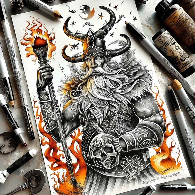 slowianska-mitologia-ludowa-neotraditional-bold-outline-for-fingers – tattoo design ideas free ai generated – Gallery: slavic-mythology-inkby-ai