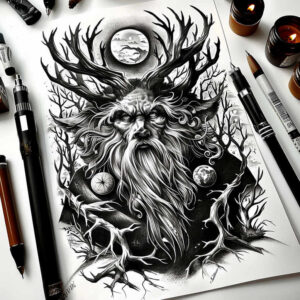 slowianskie-wierzenia-neotraditional-color-overlays-for-spine – tattoo design ideas free ai generated – Gallery: slavic-mythology-inkby-ai