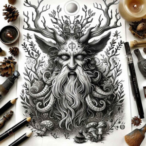 slowianskie-opowiesci-magiczne-neotraditional-clean-fill-for-hand – tattoo design ideas free ai generated – Gallery: slavic-mythology-inkby-ai