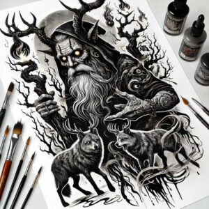 slavic-mythology tattoo design ideas true-to-life chained for ankle