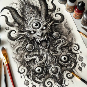 slavic-mythology tattoo design ideas Realism real shadows empty for sternum