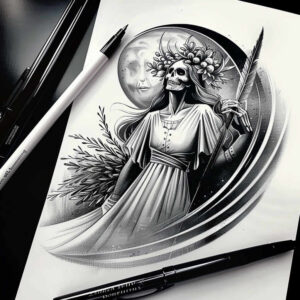 slavic-mythology tattoo design ideas ethereal textures faded memory for forearm