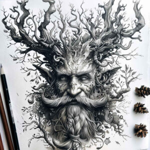 slavic-mythology tattoo design ideas textural detail frightening for arm