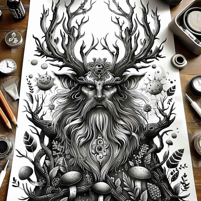 slavic-mythology tattoo design ideas Realism clean background grotesque shows strength