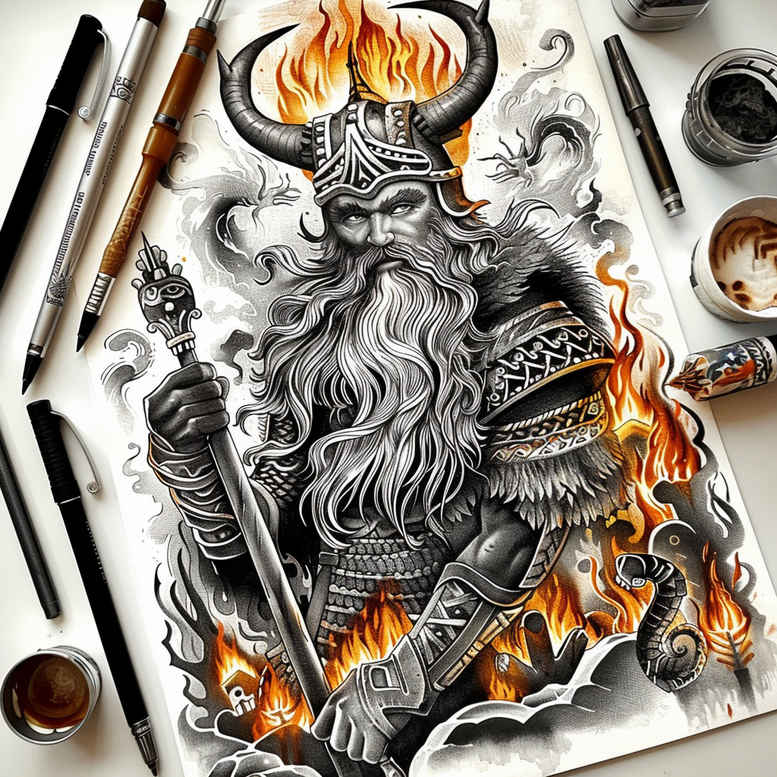 slavic-mythology tattoo design ideas layered shading hellish represents determination