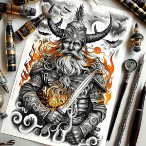 slavic-mythology tattoo design ideas realistic contrast mutant for toe