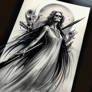 slavic-mythology tattoo design ideas Surrealism abstract shadows symbolising determination