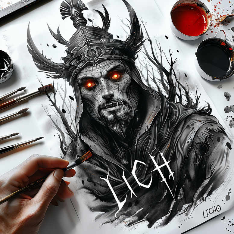 slavic-mythology tattoo design ideas Surrealism phantom shadows spine-chilling for chest
