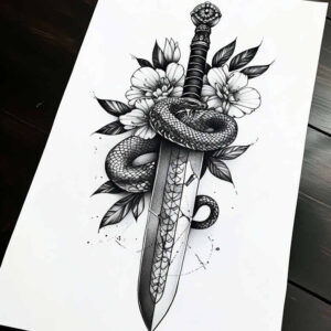 colorful-snake-tattoo – tattoo design ideas free ai generated – thin-script – for-upper-arm – Gallery: snakes-inkby-ai