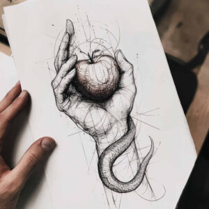 spiritual-motif-snake-tattoo – tattoo design ideas free ai generated – empty-space – for-wrist-side – Gallery: snakes-inkby-ai