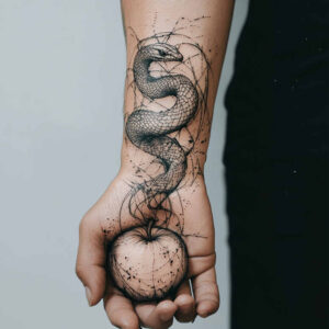 snakes tattoo design ideas Surrealism chromatic flux open space embodying perseverance