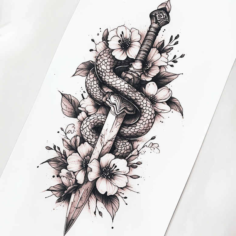 transformation-symbol-snake-tattoo – tattoo design ideas free ai generated – essential – for-abdomen – Gallery: snakes-inkby-ai