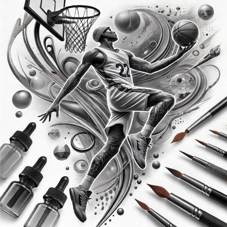 sport tattoo design ideas micro line speed lines symbolising courage