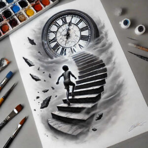 dot-stairs-tattoo – tattoo design ideas free ai generated – realism-contrast-play – for-heel – Gallery: stairs-inkby-ai