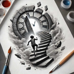 life-motif-stairs-tattoo – tattoo design ideas free ai generated – realism-smooth-gradients – for-triceps – Gallery: stairs-inkby-ai