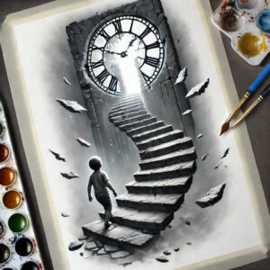 realistic-stairs-tattoo – tattoo design ideas free ai generated – realism-mirrored-effect – for-ankle – Gallery: stairs-inkby-ai