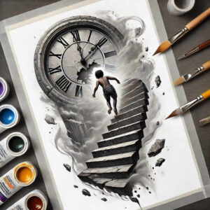 rebirth-symbol-stairs-tattoo – tattoo design ideas free ai generated – surrealism-ethereal-textures – for-wrist-side – Gallery: stairs-inkby-ai