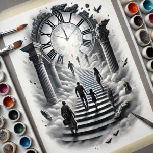 symbolic-stairs-tattoo – tattoo design ideas free ai generated – neotraditional-textural-detail – for-side-torso – Gallery: stairs-inkby-ai