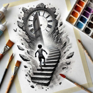 stairs tattoo design ideas Realism full detail architectural rhythm symbol of determination