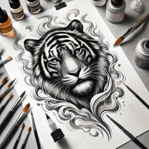 tigers tattoo design ideas realistic texture wild pattern strength and power