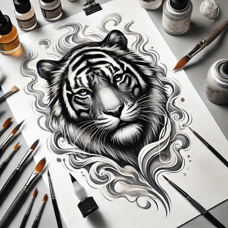 tigers tattoo design ideas realistic texture wild pattern strength and power