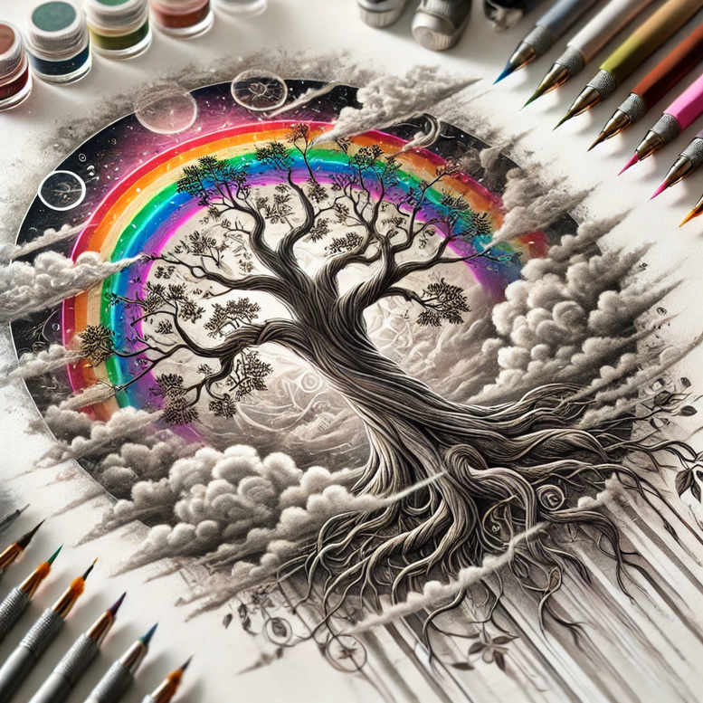 mystical-tree-neotraditional-layered-fill-for-forearm – tattoo design ideas free ai generated – Gallery: trees-inkby-ai