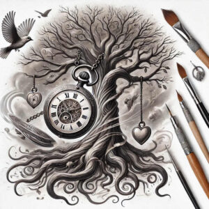 tree-nature-motif-surrealism-morphic-for-side-torso – tattoo design ideas free ai generated – Gallery: trees-inkby-ai