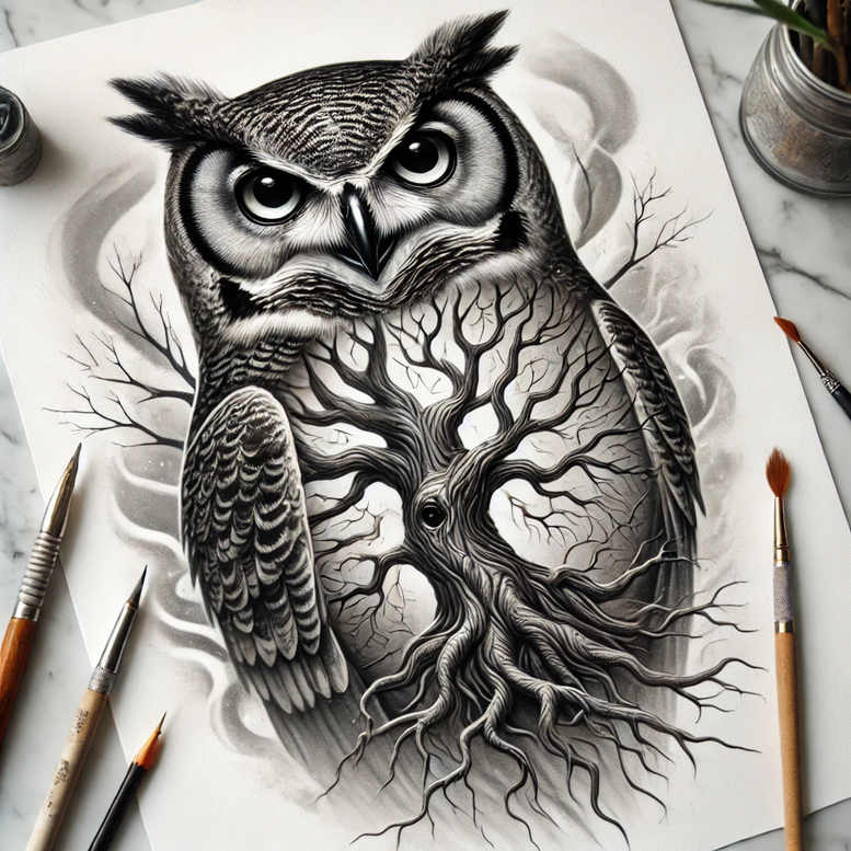 tree-with-flowing-lines-surrealism-morphic-for-collarbone – tattoo design ideas free ai generated – Gallery: trees-inkby-ai