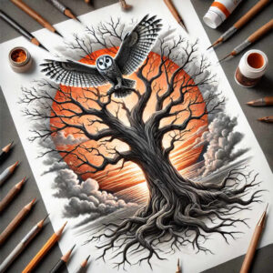 tree-with-lines-neotraditional-enhanced-shading-for-back – tattoo design ideas free ai generated – Gallery: trees-inkby-ai