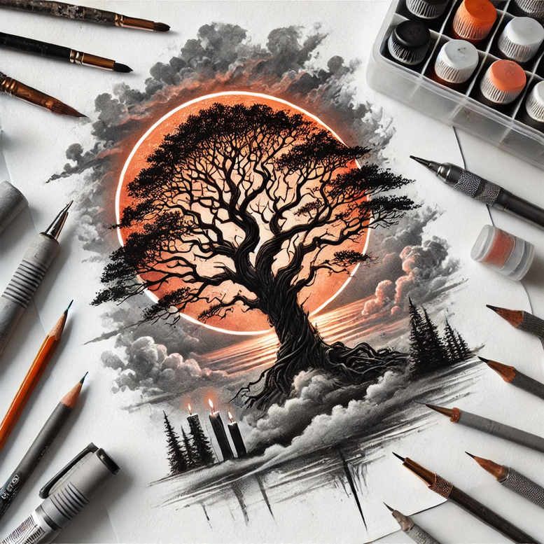 tree-life-symbol-neotraditional-fine-detail-for-ribs – tattoo design ideas free ai generated – Gallery: trees-inkby-ai
