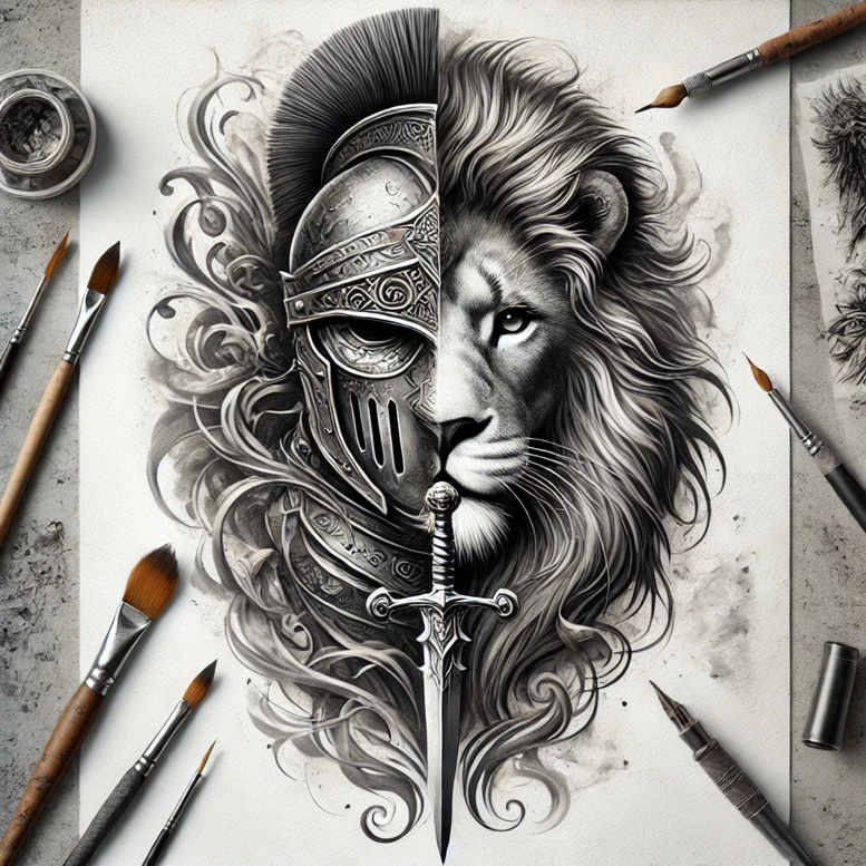 warrior-protection-motif-surrealism-imaginative-for-arm – tattoo design ideas free ai generated – Gallery: warriors-inkby-ai