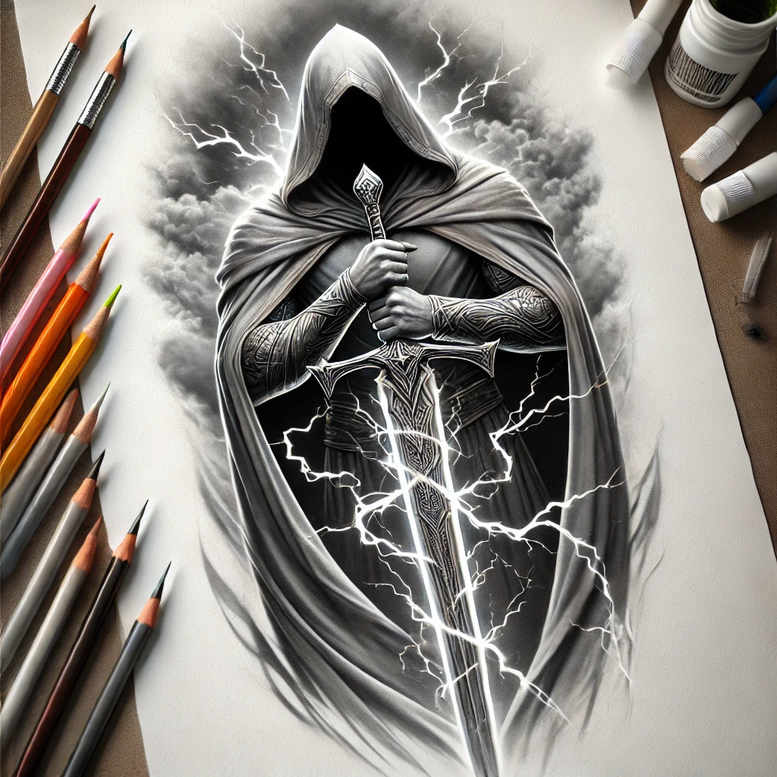 warrior-with-weapon-surrealism-displaced-objects-for-sternum – tattoo design ideas free ai generated – Gallery: warriors-inkby-ai