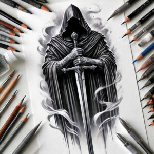 warriors tattoo design ideas Realism organic structure sword tattoo for triceps